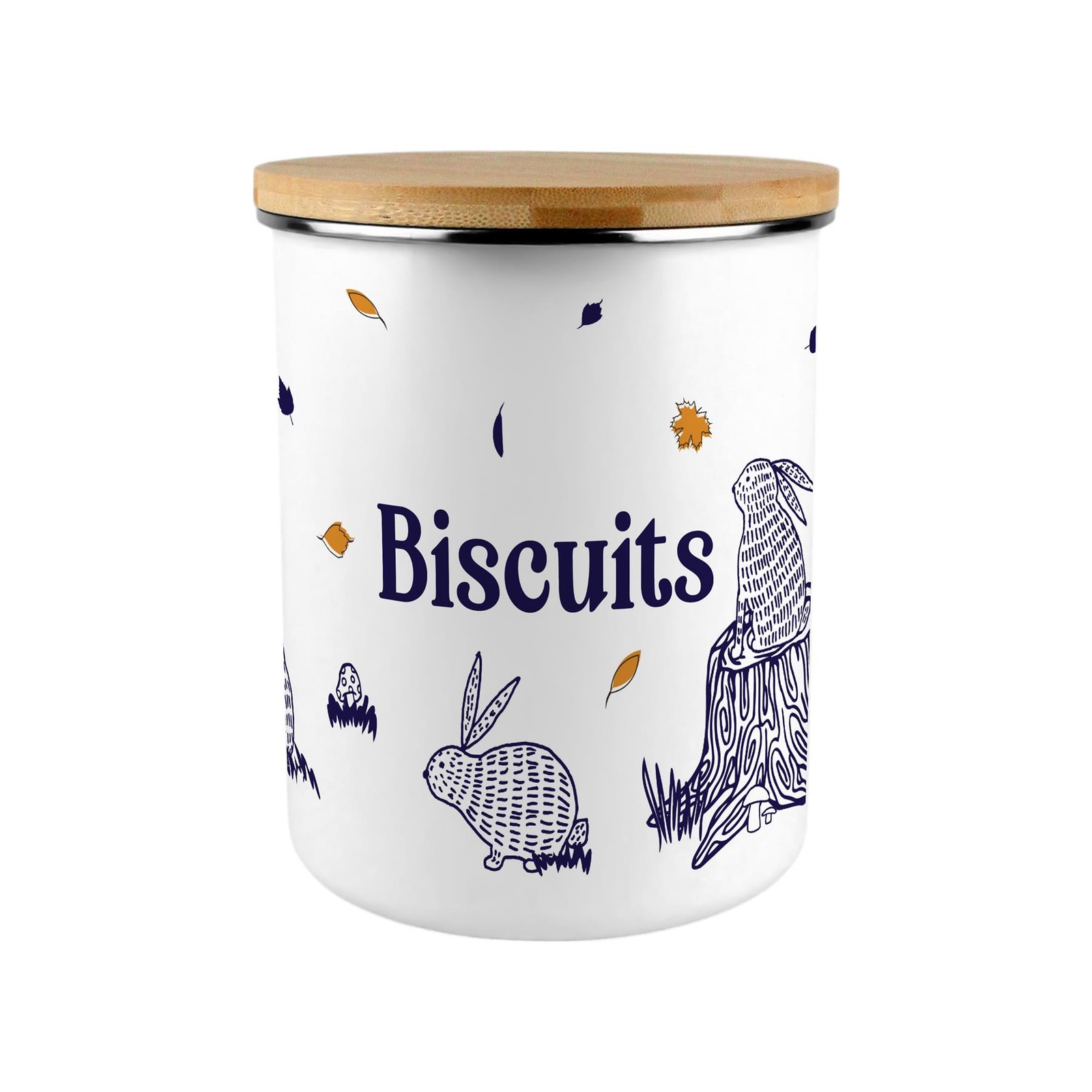 Woodland Rabbits Biscuit Storage Tin - 2.7L Extra-Large Kitchen Canister Gift