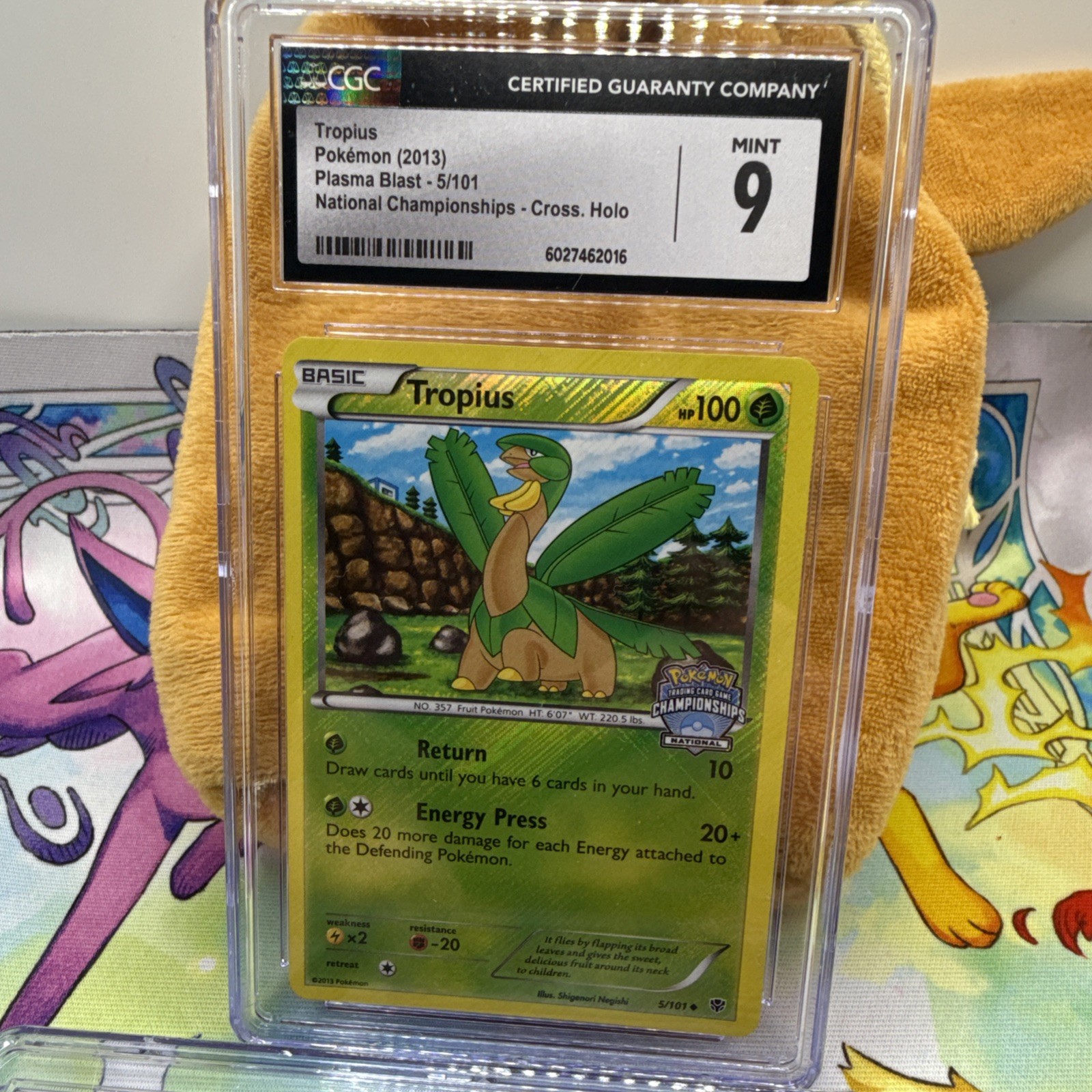 Pokémon Plasma Blast Tropius 5/101 National Championship Cross Holo CGC 9