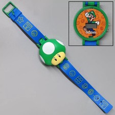 Super Mario Pocket Watch Luigi 1UP Mushroom Semi-Substance Case Used