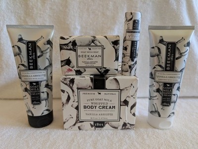 Beekman Goat Milk 5-piece set Vanilla Absolute  Cream , Soap and Lip Balm