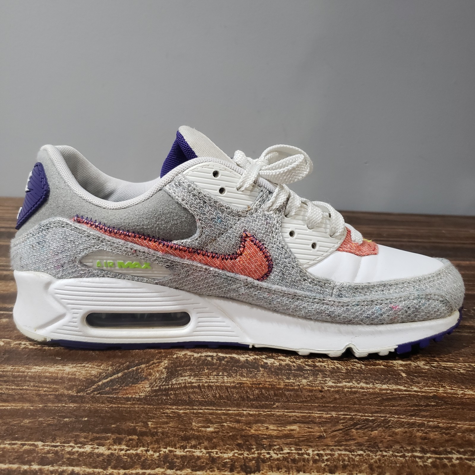 Nike Air Max 90 Men's Athletic Sneakers Size 9 Gray Textile thumbnail 5