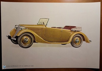 TATRA Type 75 Cabriolet 1936 (cardboard, 33x22 cm)