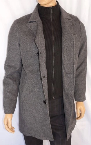 Kenneth Cole New York Coat - Men Medium Gray Wool with Bib M NWOT image 2