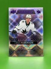 21-22 UD Credentials #DTAA-LP Lane Pederson DTA Autographs /10 San Jose Sharks