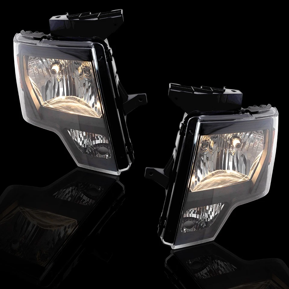 Fits 2009-2014 F-150 Headlight w/ Black Bezel Performance Set Set Aftermarket - Image 2 of 4