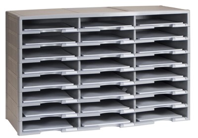 24 Compartment Literature Organizer Gray