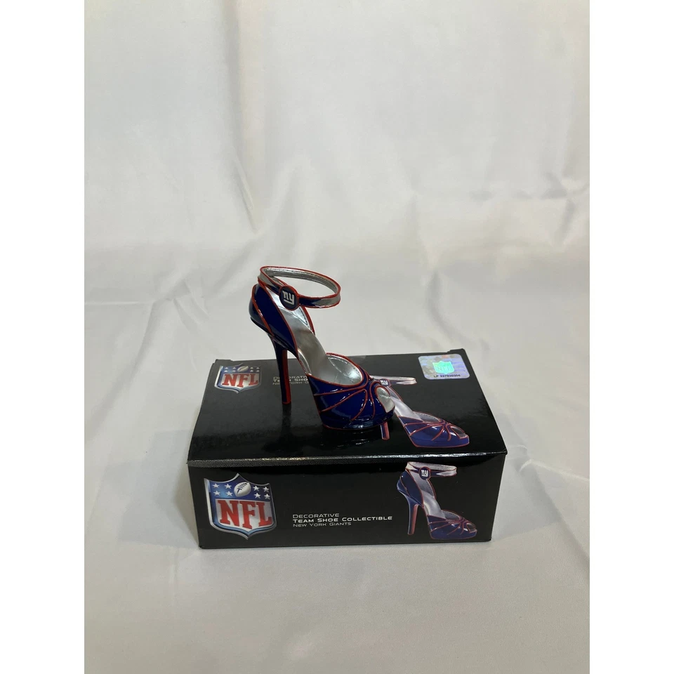 Zapato de equipo decorativo de los New York Giants NFL coleccionable tacón alto aguja Foto 2 de 4