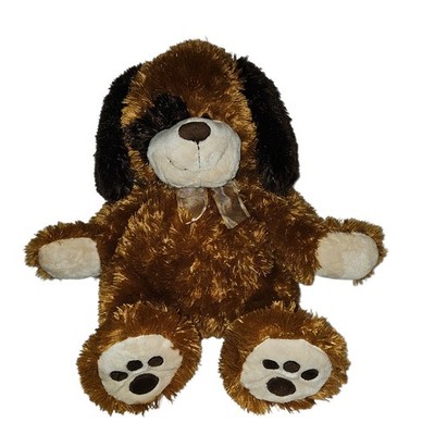 Dan Dee Floppy Ear Plush Puppy Dog Bow Brown Eye Spot Stuffed Animal 2009 Clean