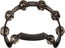 Coda Model DP-140-B - 8 Jingle Half Moon Professional Tambourine - Black