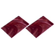 MECCANIXITY 2 Pcs Stained Glass Sheet Mosaic Tile 7.9 Inch X 5.9 Inch Dark Red
