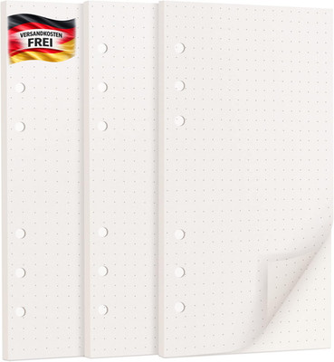 Gepunktetes A6 Refill Papier 135 Blätter für Ringbinder Notizen Skizzen Schulbür