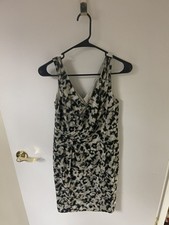 Ann Taylor Black Multicolor Ladies Sleeveless Wrap Dress Size 4