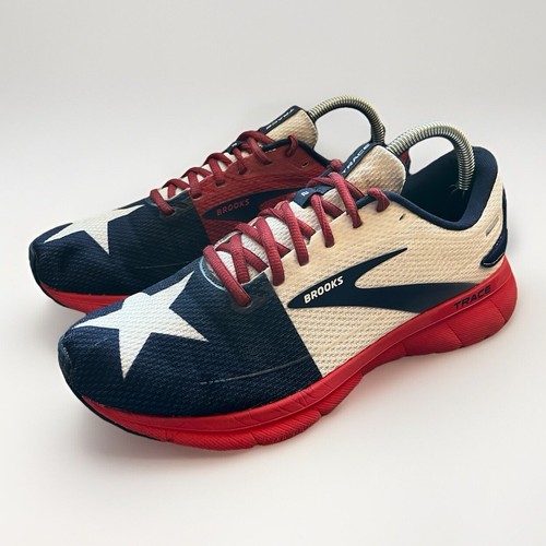 Brooks Trace 2 Texas Flag Red White Blue Shoes Women’s Size 9 120375-1B-689