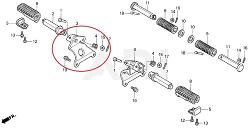 Right Side Front Footpeg "BRACKET" 94-03 VF750C VF750 Magna 750 Foot Peg Mount - Picture 9 of 9