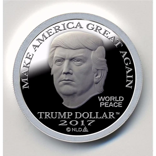 LOW TAXES, 2017. $25 MSRP,DONALD J TRUMP,1 OZ 999 SILVER COIN.