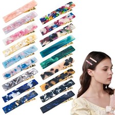 18 PCS Acrylic Resin Hair Clip Tortoise Shell Hair Barettes Alligator Hairpin...