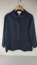 Oscar De La Renta Blazer Womens 12 Black Jacket Elegant Vintage USA
