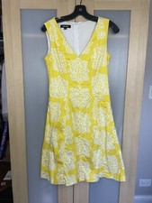 Nine West Yellow Summer Dress Sz 4 A-line Beach Coastal Work Party