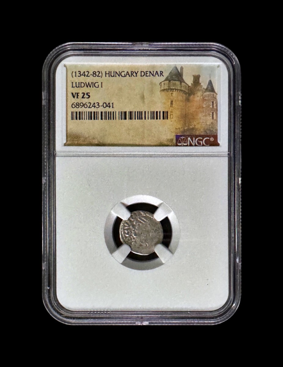 HUNGARY. 1373, Denar, Silver - NGC VF25 - Louis I, Denarius