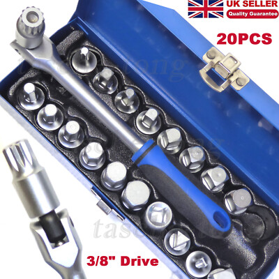 Triangle Drain Plug Key 20pc Oil Drain Sump Plug Key Set Universal Hex Square Triangle 3/8 ...
