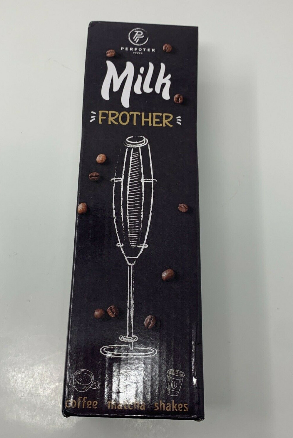 Milk Frother Handheld Foam Mixer Stainless Steel Stand Battery Op Royal Blue-image