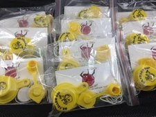 10X - Packs - 1 BLITZ Yellow Spout Cap & 1 Vent Cap, per Pack -  40 pcs total