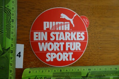 Alter Aufkleber Mode Kleidung Sportschuhe PUMA Ein starkes Wort für Sport