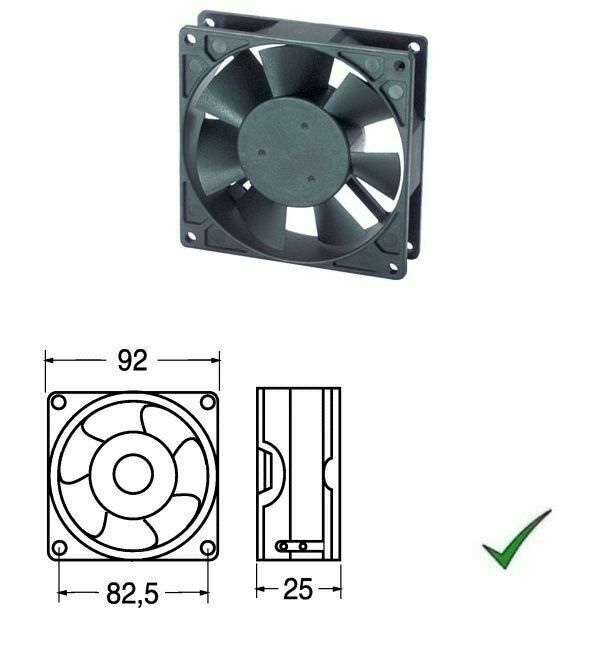 Ventola Di Raffreddamento In Metallo 220V Su Bronzine 92x92x25mm - Foto 2