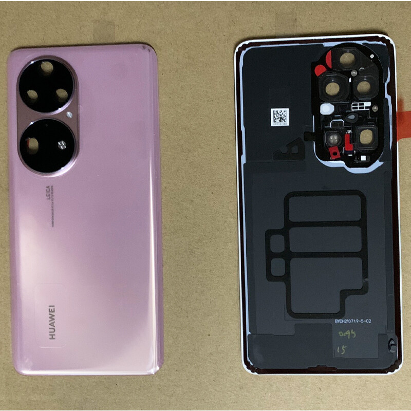 Kit Vitre Arrière + Adhésif + Lentille Caméra + Support Pour Huawei P50 Pro - Noir - Neuf