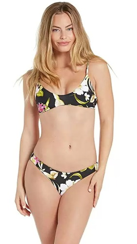 Volcom SCHWARZE She Shore bedruckte freche Bikinihose Schwimmhose, US Large - Bild 4 von 4