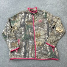 Realtree Jacket Womens 2xl Xxl Brown Fleece Camo Hunting Usa 90s Outdoors Lady