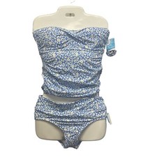 New Draper James Womens XS Detachable Straps Hipster 2-Piece Swim Suit