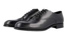 LUXURY PRADA OXFORD BUSINESS SHOES 2EB139 BLACK LEATHER US 13 EU 46 46,5
