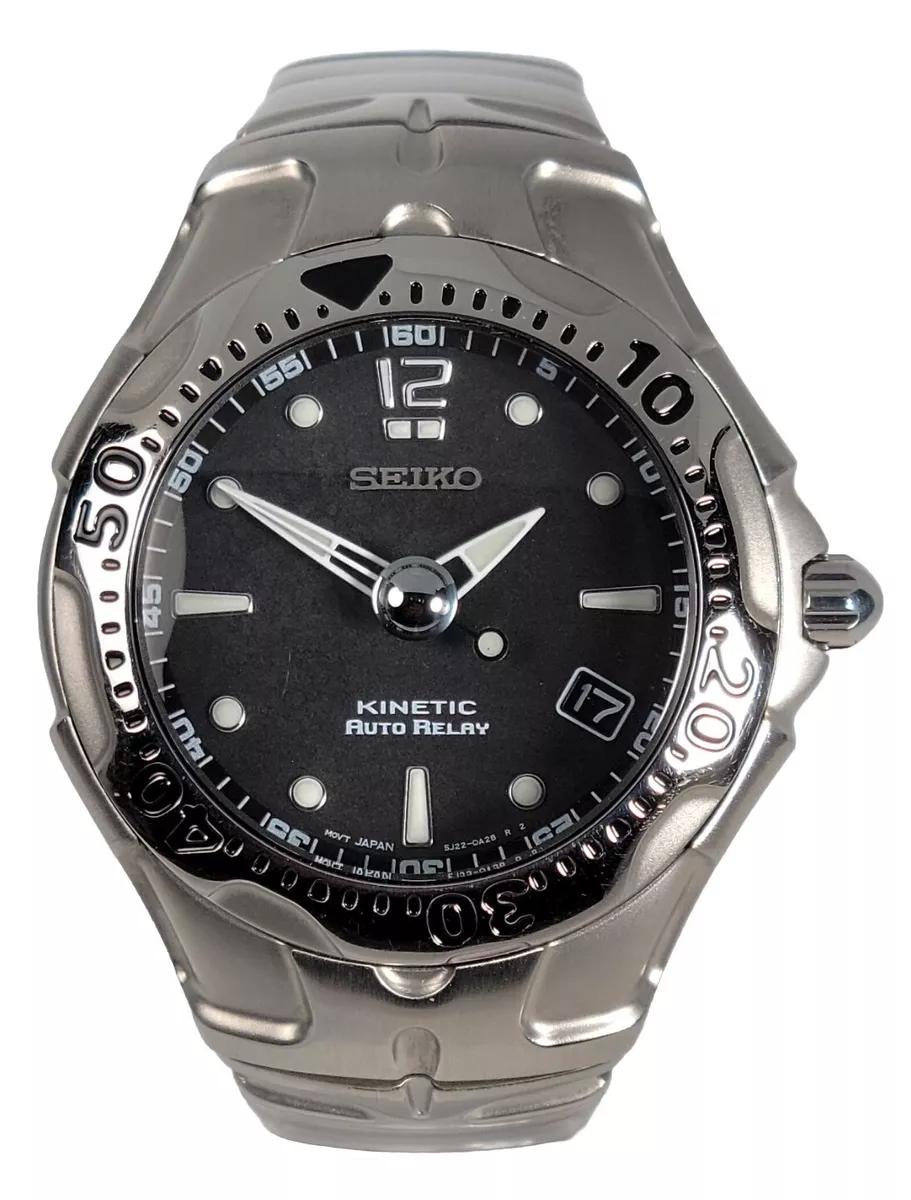 SEIKO KINETIC AUTORELAY Men s Stainless Steel 40mm Water Resistan 20 BAR