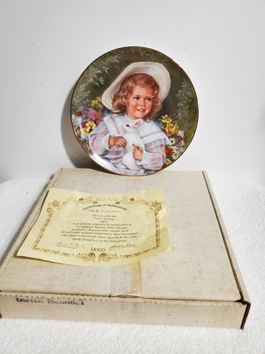 85 RECO Easter Morning April A Childhood Almanac Plate Sandra Kuck Artist Signed - Picture 2 of 3