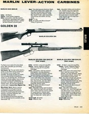 1984 Print Ad of Marlin Model 444S, Golden 39A 39M Lever Action Carbine Rifle
