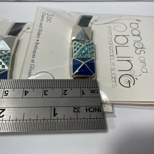 Darice Bands and Bling Mix Mingle Jewelry Charm Slider Pyramid 2 Pack Rhinestone - Picture 12 of 12