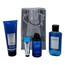 Ocean Men's Collection Gift Bag Set 4 Pack 10 oz 3-in-1 Hair Face And Body Wash