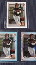 Adley Rutschman 2020 Topps Bowman 1st Edition Sky Blue Foil + 196/499 + Base (3)