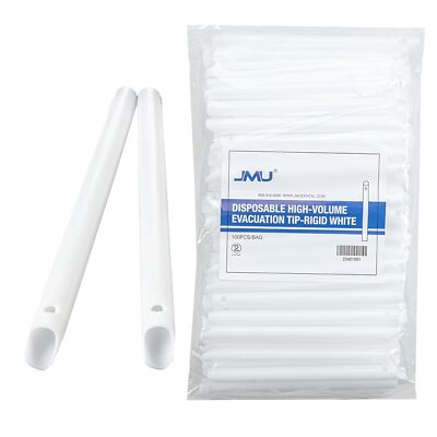100Pcs Dental HVE High Volume Evacuation Speed Suction Tips Rigid White