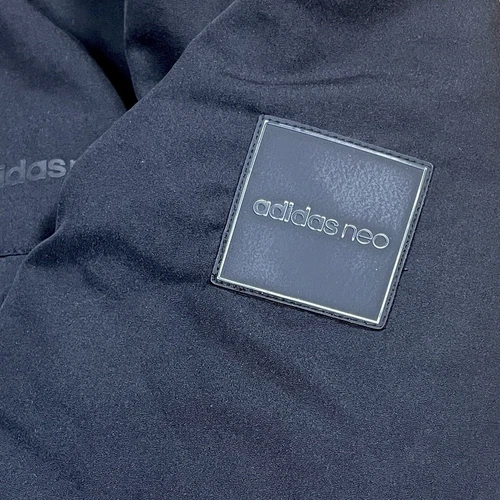 Adidas Neo Reversible Puffer Hoodie Jacket Medium Black Logo Graphic Print image 10