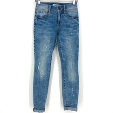 Cabi 5492 Cinch Skinny High Waist Bleach Splatter Distressed Jeans Size 4