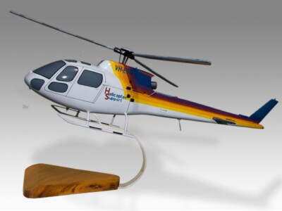 Airbus Eurocopter AS350B Ecureuil Helicopter Support Desk Wood Model Small 1/32