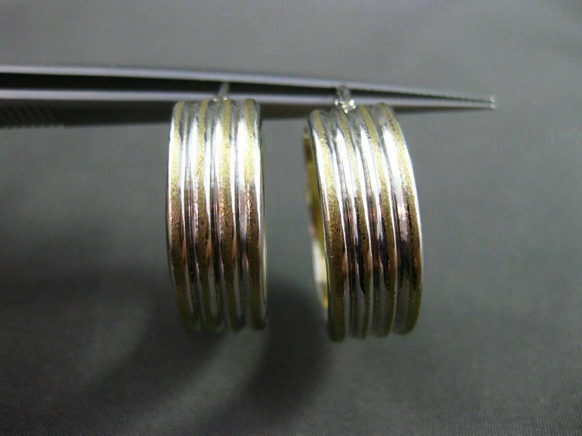 ORECCHINI A CERCHIO ESTIVI ORO BIANCO E GIALLO 14KT MULTI FILA OPACO E LUCIDO CLASSICO