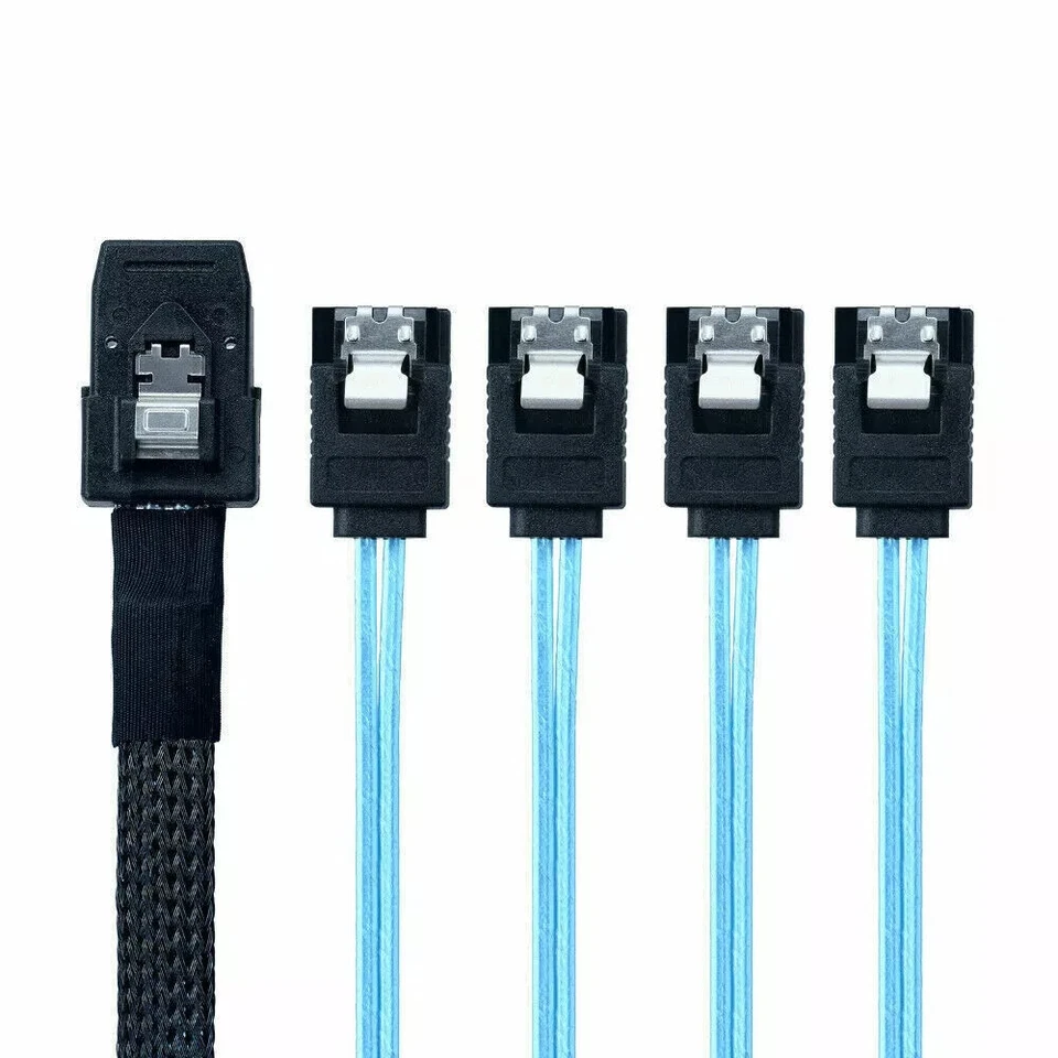 Mini SAS SFF-8087 36Pin to 4 SATA 7PIN HD Splitter Breakout Cable Connector 1M - Image 3 of 3