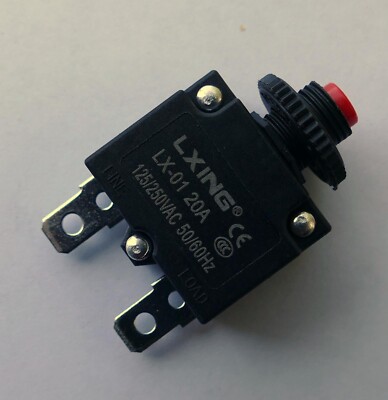 20 Amp Circuit Breakers ( 2 pieces) 125/250v Push Button Manual Reset  US seller