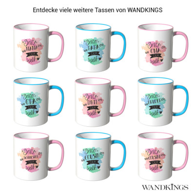 JUNIWORDS Tasse, Spruch ''Beste/er ... der Welt Aquarell'' W hlbare Motiv Geschenk