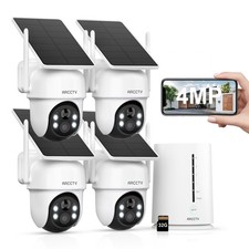 ARCCTV 4MP Wireless Security Camera System Solar Battery Powered PTZ Outdoor PIR