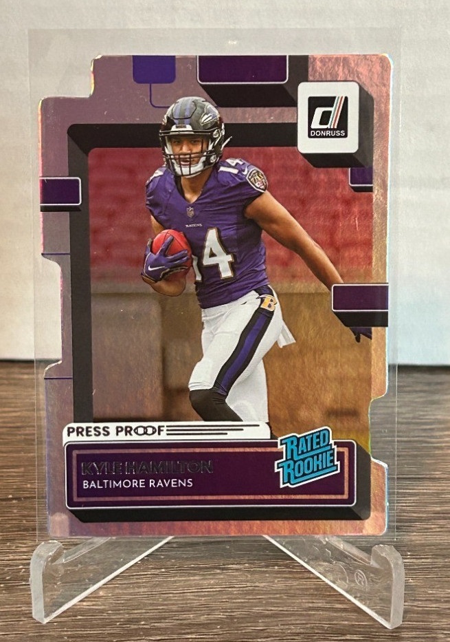 2022 Donruss Kyle Hamilton Silver Press Proof Die Cut Rated RC 55/75 #338 Ravens
