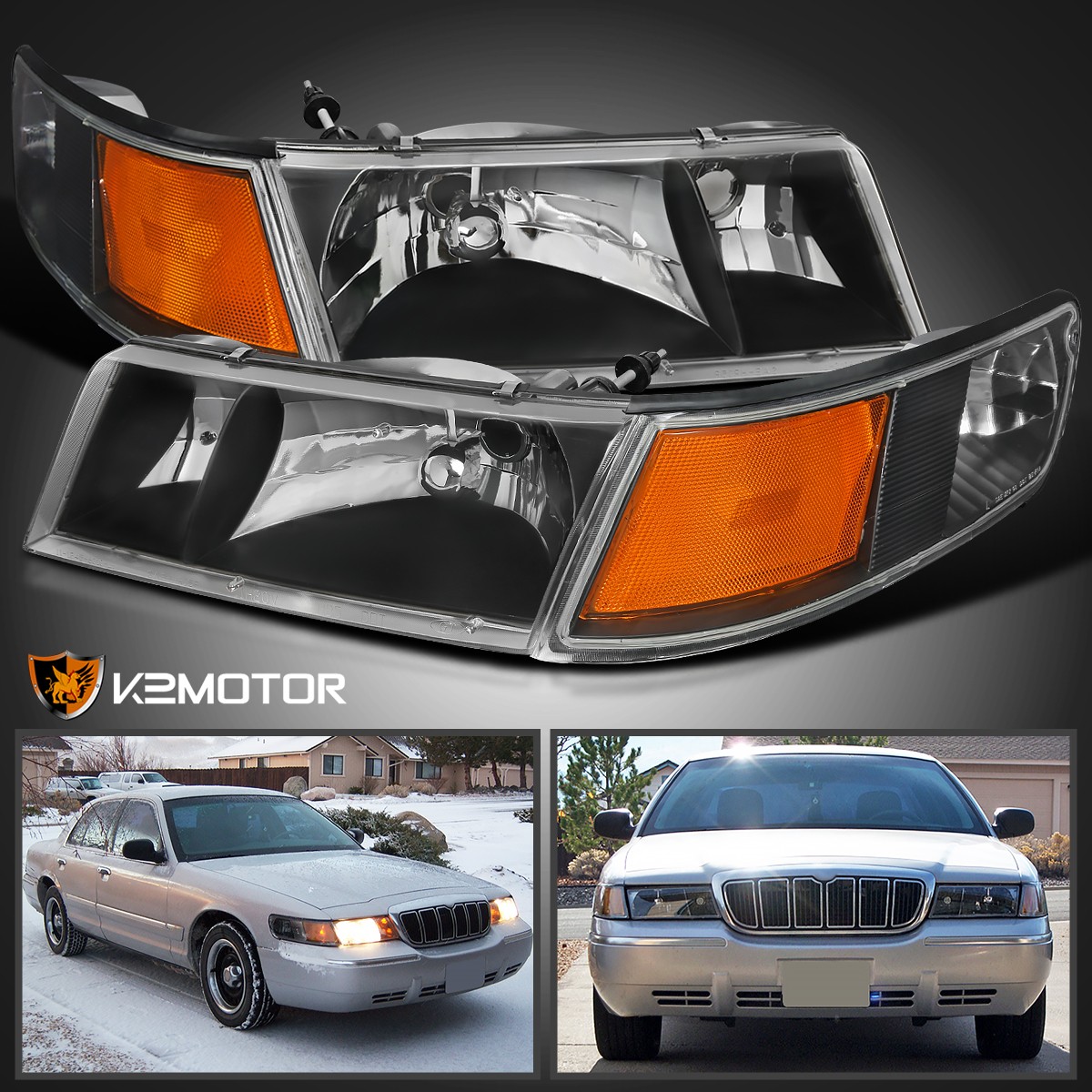 QYマステ　0707 1998-2002 Mercury Grand Marquis Headlights+Corner Signal